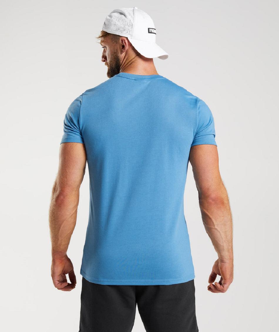 T Shirts Gymshark Legacy Hombre Azules | CO 3322QMA